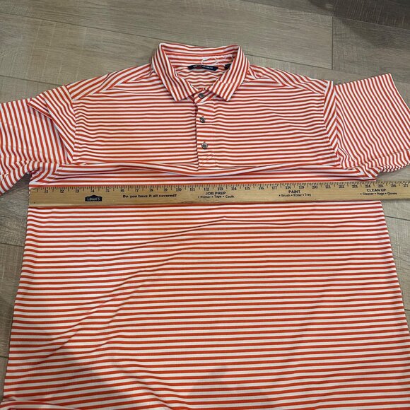 CUTTER & BUCK MENS XL TALL MENS ORANGE STRIPE GOLF POLO DRI FIT NWOT - Picture 5 of 8